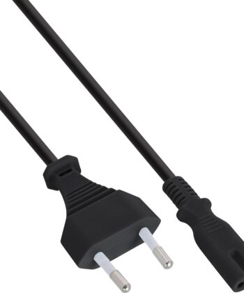 Cavo di alimentazione in linea 20304 Classe II, Plug Europlug CEE 7/16 alla presa IEC-320-C7, 1,5 m, nero
