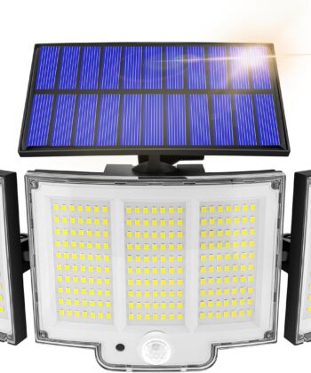 Spotlight a LED solare per esterno 348 88 LED a LED esterno con pannello solare con batteria Luci da giardino solare a 270 ° 3 modalità Spot Luce solare a LED da esterno
