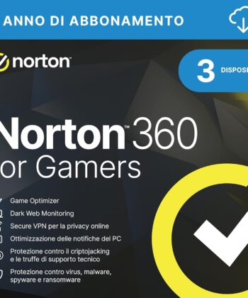 Norton 360 for Gamers 2025| Antivirus per 3 Dispositivi | Licenza di 1 anno | PC o Mac | Codice di attivazione via email
