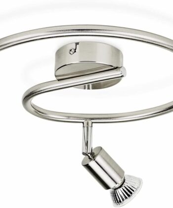 Philips 5030317E7 Lampada a soffitto Spotlight 3 Luci Metal Spirable Regolabile senza bulbo di nichel
